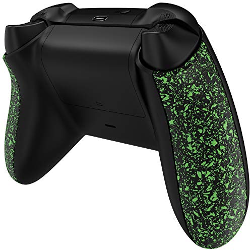 eXtremeRate Controller Grip Cover for Xbox Core, Textured Green Non-Slip Improvement Back Panels Accessories, Replacement Side Rails Shell for Xbox Series X & S Controller [Controller Excluded]