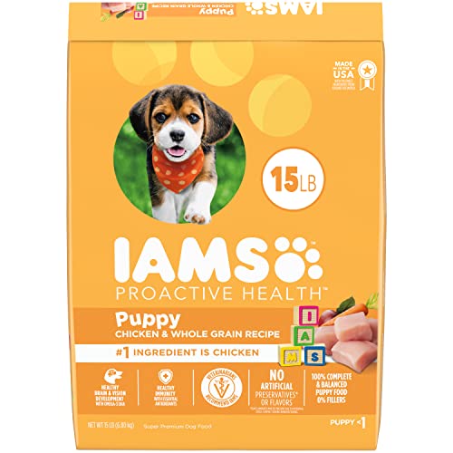 IAMS Proactive Health Smart Puppy Dry Dog Food with Real Chicken, 15 lb. Bag