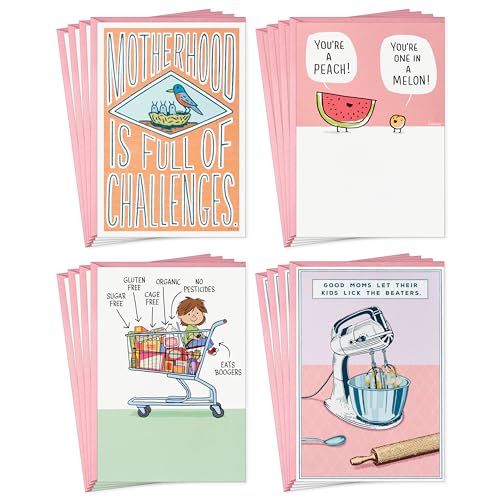 Hallmark Shoebox Funny Mother's Day Card Assortment (16 Cards with Envelopes) Cute Humor