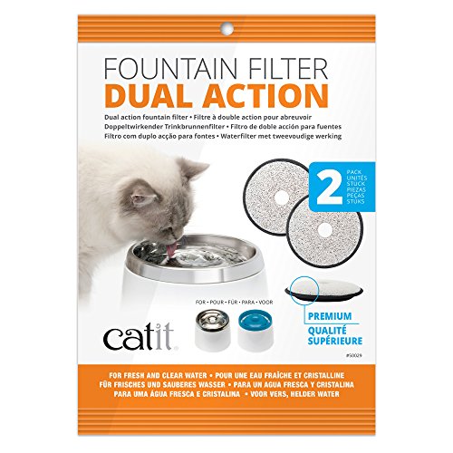 Catit Fresh & Clear Dual Action Cat Water Fountain Replacement Filters, 2-Pack