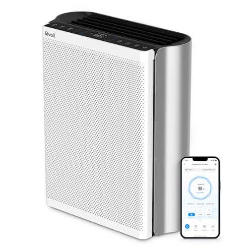 LEVOIT Air Purifiers for Home Large Room with Washable Filter, 3-Channel Air Quality Monitor, Smart WiFi and Filter for Pet, Allergy, Smoke, Dust, Alexa Control, 2790 Ft², EverestAir/EverestAir-P