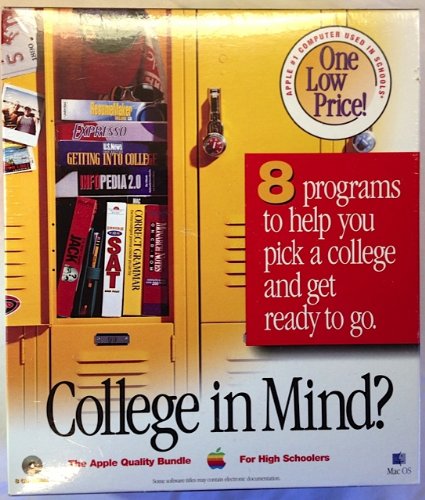 College in Mind? For Mac, 8 Programs to Help You Pick a College and Get Ready to Go, 1996. Resumemaker Deluxe, Expresso, Getting Into College, Infopedia 2.0, Inside the SAT and Psat, Correct Grammar, Monarch Notes, and You Don't Know Jack.