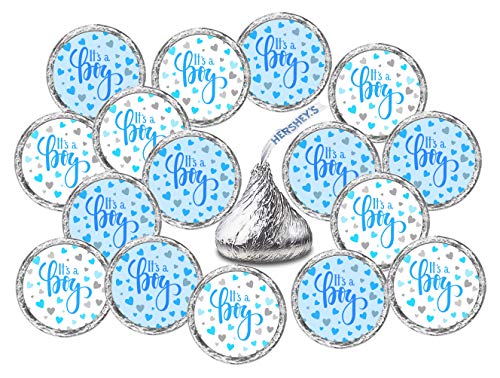 324 Its a Boy Blue Kisses Labels for Baby Shower Or Baby Sprinkle Party Or Event Decorations, Stickers, Wrappers, Favors