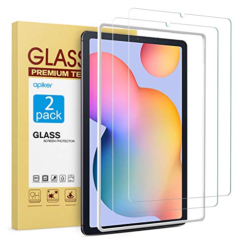 apiker 2 Pack Screen Protector for Samsung Galaxy Tab S6 Lite 10.4 inch with Alignment Frame, HD Tempered Glass for Samsung Tablet S6 lite