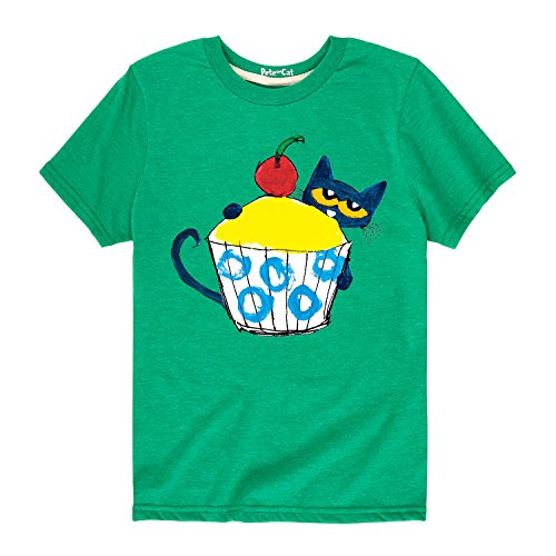 Pete the Cat - with Big Cupcake - Toddler Short Sleeve T-Shirt - Size 5T Kelly Green