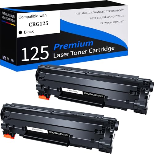 KCMYTONER 125 CRG125 Compatible Toner Cartridge Replacement for Canon 125 Black Toner Cartridge Work for ImageClass LBP6000 LBP6030w MF3010 Printer - Black, 2 Pack