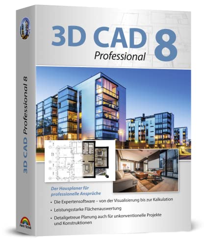 Home design and 3D construction software compatible with Windows 11, 10, 8.1, 7 - Plan and design buildings from initial rough sketches to the finished blueprints - 3D CAD 8 Professional