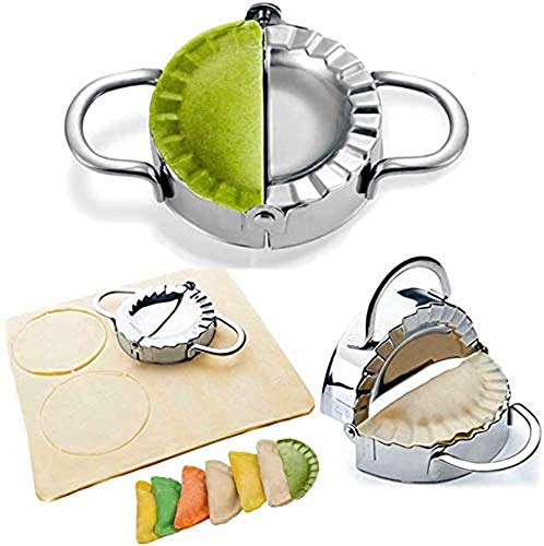 Dumpling Maker - Dumpling Press/Stainless Steel Empanada Press/Pie Ravioli Dumpling Wrappers Mold Kitchen Accessories (9.5cm/3.74' Large)