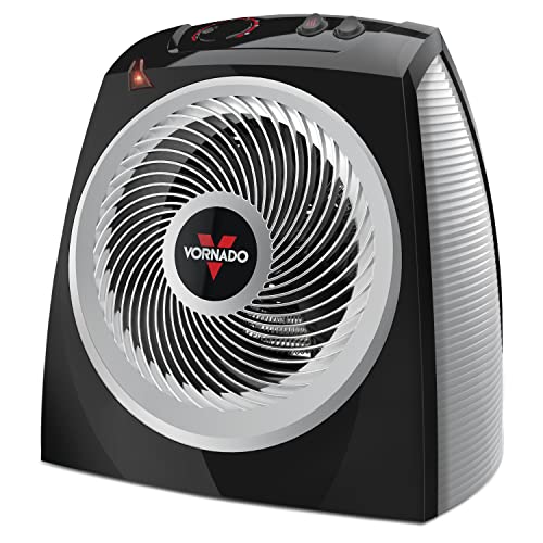 Vornado VH10 Space Heater for Indoor Use, Adjustable Thermostat, 2 Heat Settings, 1500W or 750W, Advanced Safety Features, Whole Room, Black