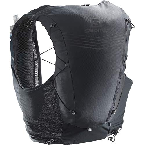Salomon Advanced Skin 12 Set Unisex Trail Running Vest Backpack, Ebony, X-Small