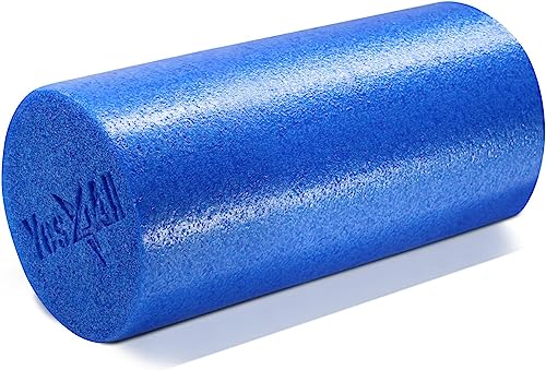 Yes4All Premium Soft-Density Round PE Foam Roller for Pilates, Yoga, Stretching, Balance & Core Exercises - 12 inch Blue