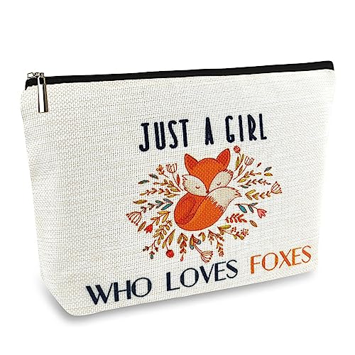 Fox Makeup Bags for Women, Cute Fox Gifts for Girls, Small Travel Fox Cosmetic Bag Zipper Pouch for Teens Daughter Sister Bestie, Funny Animal Lovers Stuff Birthday Christmas Decorations for Mom