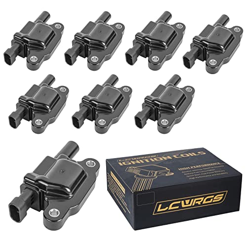 Set of of 8 Square Ignition Coil Pack Fits for 5.3 V8 2007 2008 2009 2010 2011 Chevy Silverado 1500 Avalanche Tahoe Suburban GMC Yukon Sierra Coils 5.3L Replaces# UF413 12570616