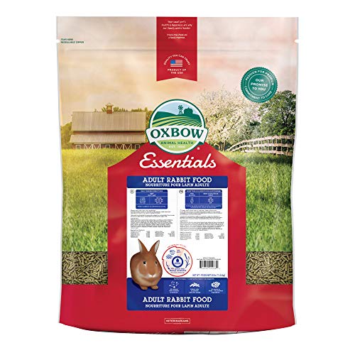Oxbow Essentials Adult Rabbit Food - All Natural Adult Rabbit Pellets- Fiber Rich Formula- All Natural Vitamins & Minerals- No Seeds and Artificial Ingredients- Made in the USA - 25 lb.