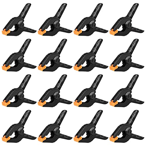16 Pack Spring Clamps - 3.5 Inch Small Clamps for Backdrop Stand, Heavy Duty Clamps, Plastic Clips for Crafts and Backdrop Clips Clamps - Backdrop Clamps for Crafts, Woodworking, Photography, Outdoor