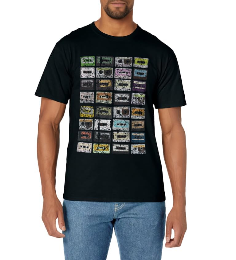 1980s Cassette Tapes Mixtapes Music Distressed Vintage Look T-Shirt