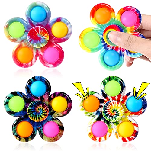 Effacera Fidget Spinners Toys 4 Pack, Fidget Toys for Kids Adults, Bulk Pop Sensory Spinner Toys Stress Relief, ADHD Autism Products for Girls Boys, Kids Birthday Party Favors Classroom Prizes