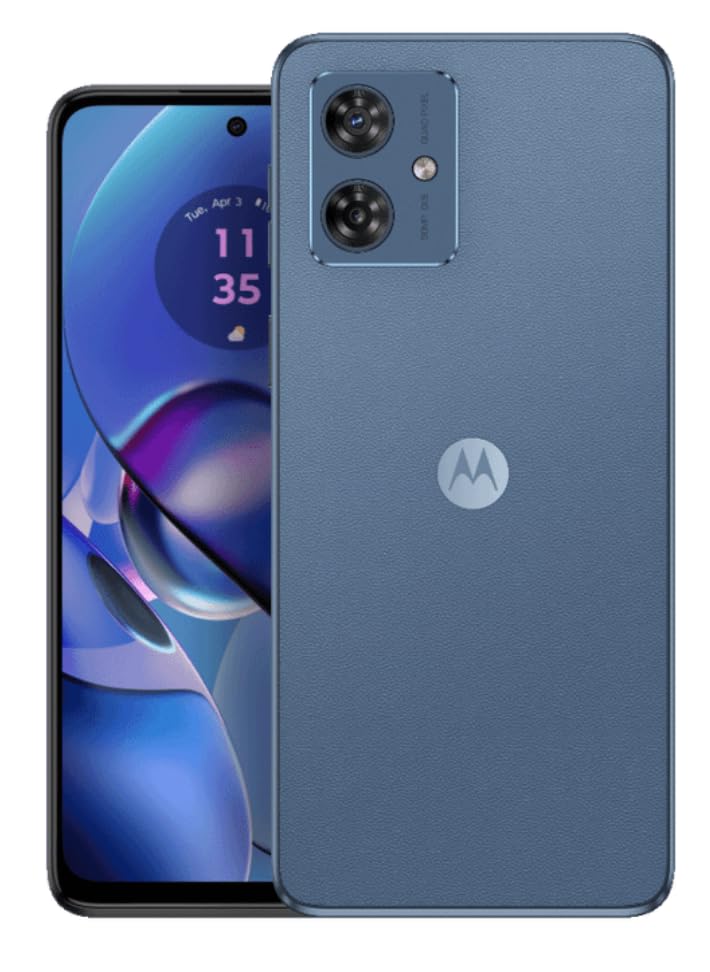 Motorola Moto G54 5G Dual SIM | 8+128GB ROM | GSM Unlocked Smartphone | 6.5' 120Hz IPS LCD Display | Android 13 | 50MP Camera | Li-Po 6000 mAh Battery | International Model - (Blue)