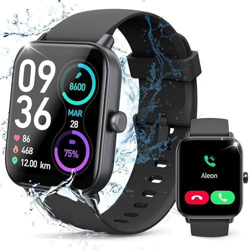 Hoowel Smart Watch for Men and Women - Alexa Built-in Smartwatch with Heart Rate, Sleep and Blood Oxygen Monitor,24/7 Heart Rate Auto Image Correction, Portable Smartwatch Dynaudio Speakers (Black)