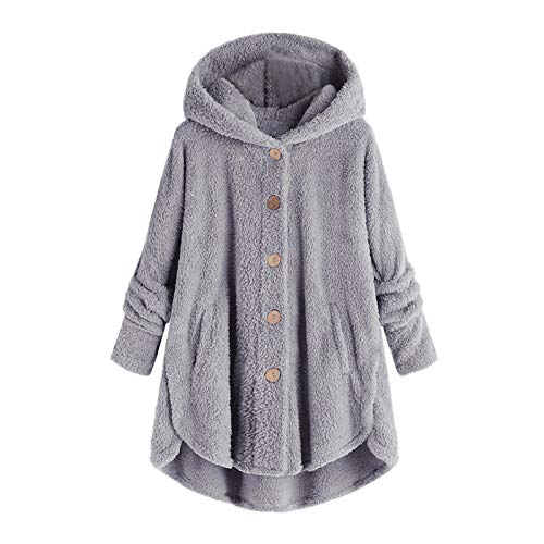 Sherpa Hoodie Blanket for Women Long Sleeve Loose Fit Pullover Oversized Tops Plus Size Winter Warm Clothes 2023 womens sherpa lined hoodies zip up Gray L