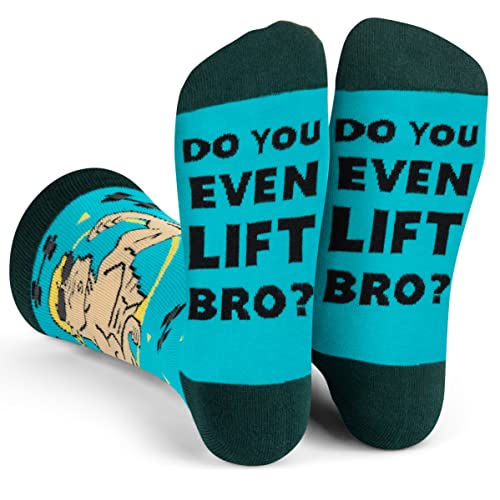 Lavley Do You Even Lift Bro? Funny Socks For Men - Novelty Gifts for Weight Lifters