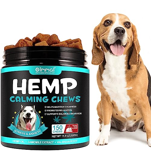 Hemp Calming Chews for Dogs 150 Count (11.6 oz), Dog Calming Treats, Helps with Dog Anxiety, Separation, Barking, Stress Relief, Melatonin for Dogs, Sleep Calming Aid, for All Breeds & Sizes