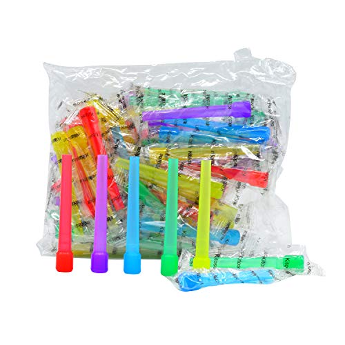 100PCS Hookah Tips Disposable Hookah Mouth Tips BPA-Free Plastic Hookah Accessories Individual Wrapped Multi-Color Food Grade Mouth Tips (3.51inch)
