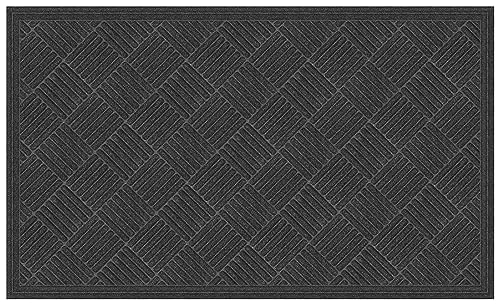 Apache Mills Crosshatch Doormat, 3-Feet X 5-Feet, Charcoal
