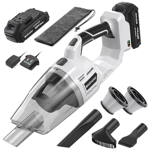 BIELMEIER 20V Cordless Hand Vacuum, Small Handheld Power Vacuum Cleaner, Portable Shop Vac Wet/Dry with 2.0Ah Battery, Charger, 2 Filters for Home, Boat, Workshop, Car, Pet Hair, Furniture