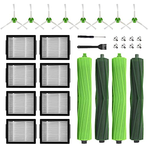 Replacement Parts accessories for irobot Roomba i1+ i7 i7+ i3+ i4+ i6+ i8+ J7+ Plus I & J Plus series Vacuum Cleaner Inclue 4 Roller Brushes , 8 Filters , 8 Side Brushes