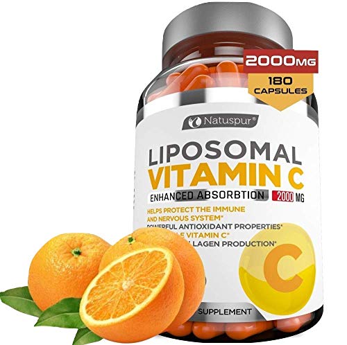Premium Liposomal Vitamin C 2000mg - 180 Capsules –Ultra Potent High Absorption Ascorbic Acid, Supports Immune System & Collagen Booster - Powerful Antioxidant High Dose - Fat Soluble