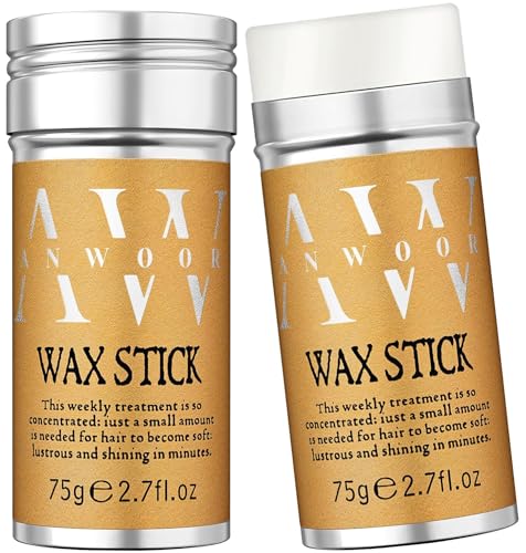 Hair Wax Stick, 2PCS - Wax Stick For Hair Wigs Hair Slick Stick For Hair Fly Away & Edge Frizz, Easy to Absorb & No White Chips & No-Greasy 2.7 Oz.(Pack of 2)
