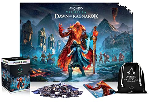 Good Loot Assassin's Creed Valhalla: Dawn of Ragnarok - 1000 Elements Puzzle | 68 cm x 48 cm | Poster and Bag Included | Video Game | Puzzle for Adults and Teens