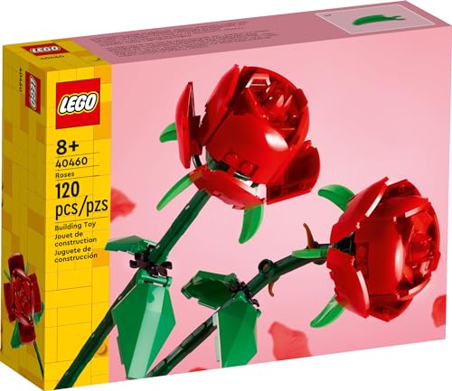 LEGO Roses Building Kit, Artificial Flowers for Home Décor, Unique Gift for Her or Him for Anniversaries, Botanical Collection Set for Build and Display, Gift to Build Together, 40460