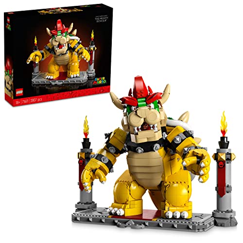 LEGO 71411 Super Mario The Powerful Bowser, Adult Building Model Kit, Collectible 3D Jointed Figure with Battle Base, Gadget Gift Ideas for Men and Women