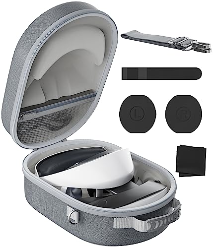 Wenocally Customized Carrying Case Compatible with PSVR2 Headset & Accessories, Portable PS VR2 Case with Unique Groove Design, Shockproof PS VR2 Protective Case for Home and Travel Storage, Grey