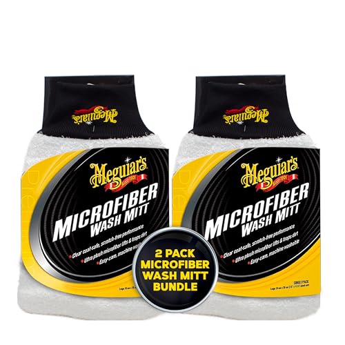 Meguiar's X3002 Microfiber Wash Mitt, Super-Thick Reusable Wash Mitt for Ultimate Finish (Pack of 2)