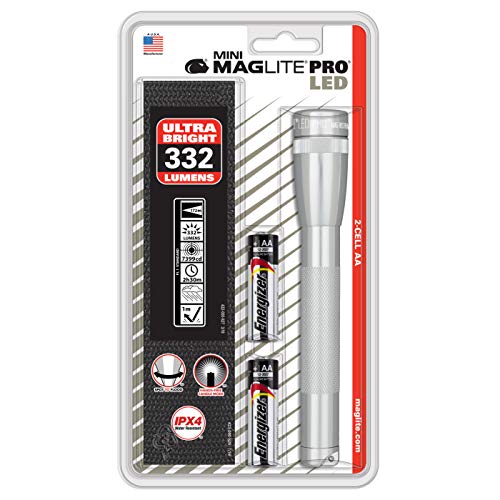 Mag Instrument Maglite Mini Mag AA Pro LED Flashlight 332 Lumens - Silver - SP2P10H
