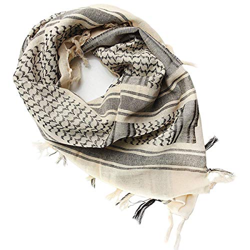 FREE SOLDIER Scarf Military Shemagh Tactical Desert Keffiyeh Head Neck Scarf Arab Wrap with Tassel 43x43 inches (Tan)