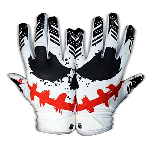 Eternity Gears Jester Football Gloves - Tacky Grip Skin Tight Football Gloves - Pro Elite Super Sticky Receiver Football Gloves -Adult & Youth Sizes (Youth - XS/S)