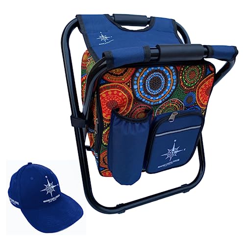 NICHE EXPLORER Our Unique Dot Pattern Backpack Cooler Chair Kit. Stylish Ultra-Light, Thermal, Insulated Bag & Seat for Camping, Fishing, and Beach Trips. Mens, Women, Girls, Boys Outdoor Adventures.