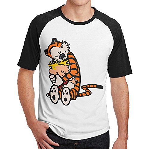 Calvin and Hobbes Doctor with Who Mens' Short Sleeve Raglan Cotton Tee Shirt