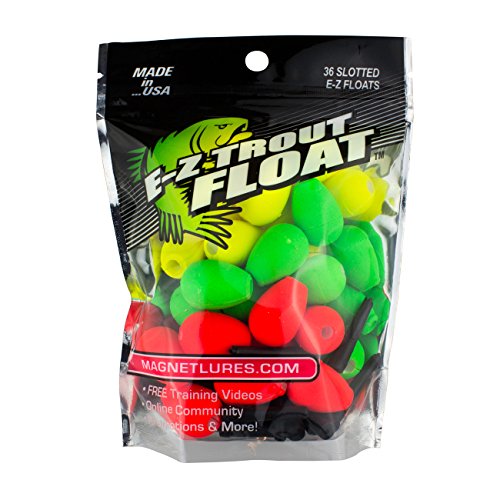 Trout Magnet E-Z Trout Float Fishing Bobbers, Easy Depth Adjustment, Ideal To Drift Small Lures Or Bait 36-Pack