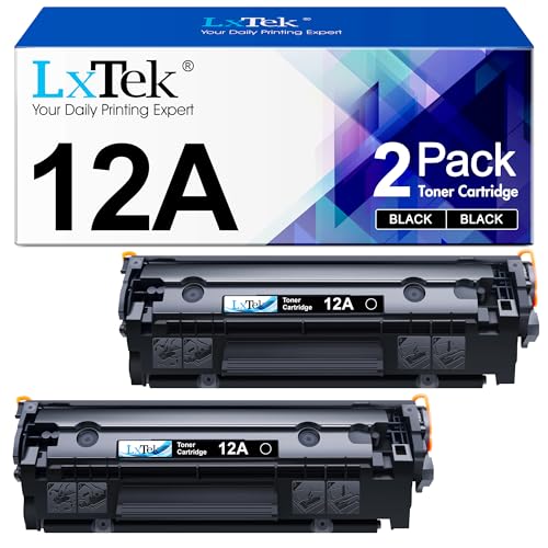 LxTek Compatible Toner Cartridge Replacement for HP 12A Q2612A Compatible with Laserjet 1012 1022 1020 1018 1022N 1010 3015 3050 3030 3052 3055 M1319F Printers (2 Black, High Yield)