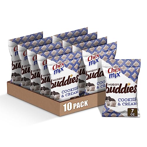 Chex Mix Muddy Buddies, Cookies and Cream Snack Mix, 7 oz (Pack of 10)