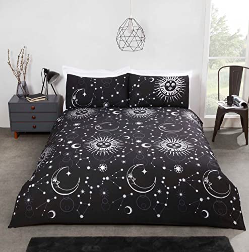 Rapport Celestial Duvet Cover Bed Set, Black, Double