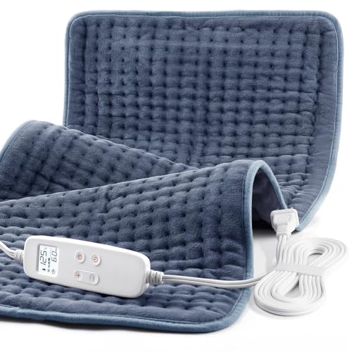 Heating Pad for Back Pain Relief, Extra Large 33 x 17, Portable Heating Pad for Shoulder, Neck, Cramp, Menstrual Pain, with Upgraded 6 Timer & 6 Temperature Controller