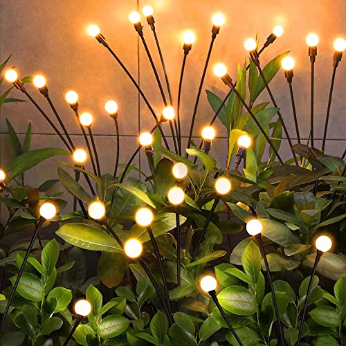 ZFNN Solar Garden Lights – 4 Pack Solar Firefly Lights, Starburst Swaying Lights, Outdoor Waterproof Garden Decorations for Yard Patio Pathway Lawn Gardening