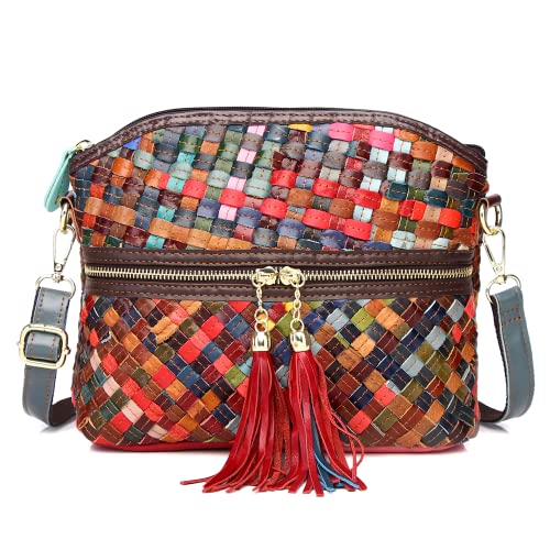 Eysee Crossbody Bag Women Multicolor, Leather Handbag Colorful Purses (Multicolour 6)