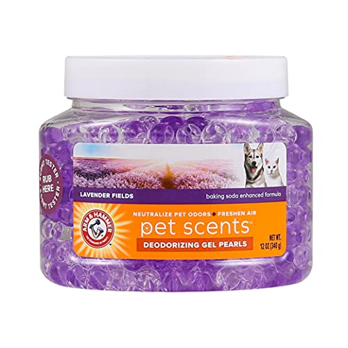 Arm & Hammer Air Care Pet Scents Deodorizing Gel Beads in Lavender Fields | 12 oz Pet Odor Neutralizing Gel Beads with Baking Soda | Air Freshener Beads for Pet Odor Elimination